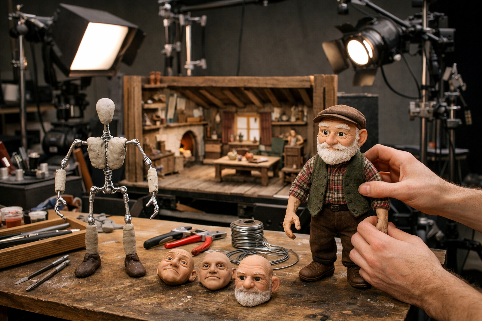 Warsztat animacji lalkowej — figurki, scenografia i oświetlenie studia stop-motion
